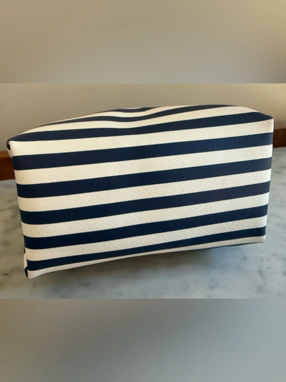 Stella & Dot Navy and White Striped Cosmetic bag/pouch